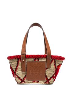 Loewe соломенная сумка-ведро с вышивкой