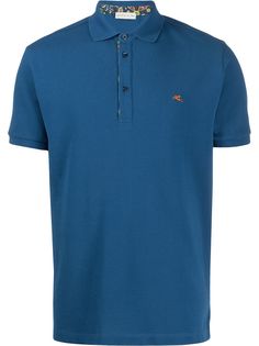 Etro рубашка-поло с вышитым логотипом