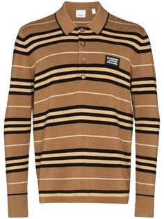 Burberry рубашка-поло Rigby в полоску Icon Stripe