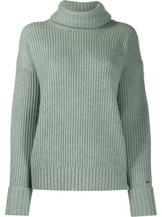 Calvin Klein джемпер в рубчик с высоким воротником