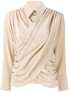 AKIRA NAKA блузка с длинными рукавами и драпировкой