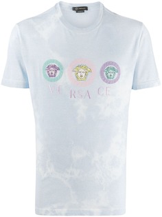 Versace футболка с принтом тай-дай и вышивкой Medusa