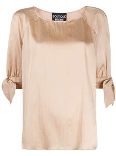Boutique Moschino фактурная блузка с завязками на манжетах