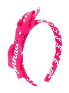 Monnalisa ободок с бантом и логотипом