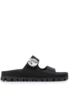 Miu Miu crystal-embellished slides