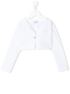 Monnalisa embellished logo cropped cardigan