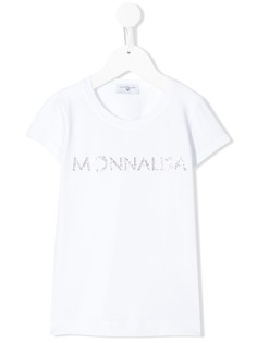 Monnalisa crystal embellished logo T-shirt