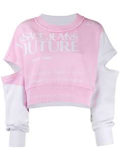 Versace Jeans Couture colour block cropped sweatshirt