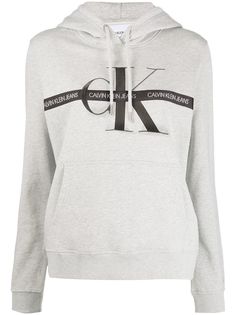 Calvin Klein Jeans logo tape cotton hoodie