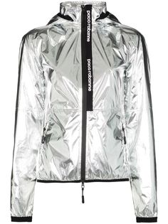 Paco Rabanne спортивная куртка на молнии с эффектом металлик