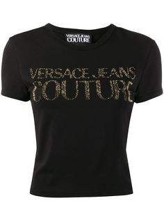 Versace Jeans Couture футболка с декорированным логотипом