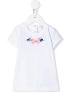Monnalisa embroidered bow T-shirt