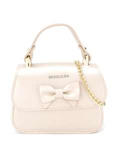Monnalisa logo embossed bow shoulder bag