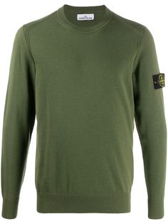 Stone Island compass badge crew-neck jumper