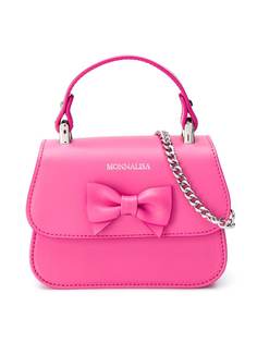 Monnalisa logo embossed bow shoulder bag