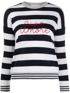Giada Benincasa slogan striped jumper