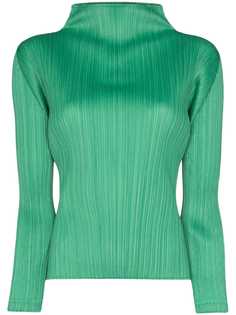 Pleats Please Issey Miyake плиссированная блузка с высоким воротником