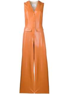 Nanushka faux leather sleeveless jumpsuit