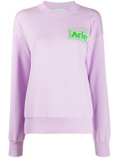 Aries logo print cotton sweatshirt