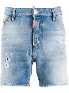 Dsquared2 джинсовые шорты с нашивками