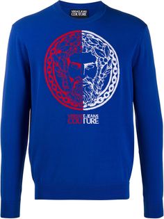 Versace Jeans Couture джемпер вязки интарсия с логотипом
