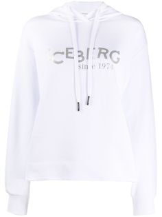 Iceberg logo printed hoodie