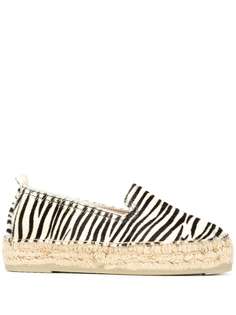 Manebi Hamptons zebra-print platform espadrilles