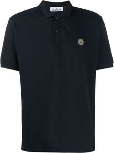 Stone Island logo patch polo shirt