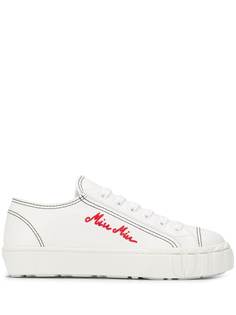 Miu Miu stitched logo-embroidered sneakers