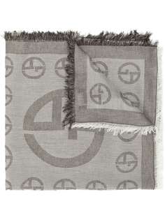 Giorgio Armani monogram raw-edge scarf