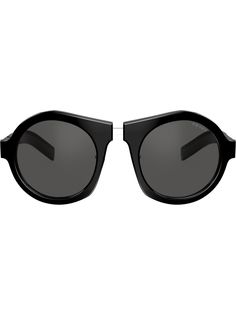 Prada Eyewear солнцезащитные очки в массивной круглой оправе