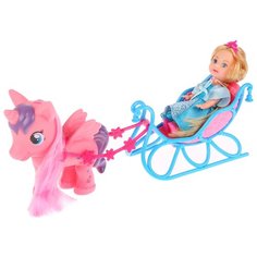 Кукла Карапуз Машенька в санях