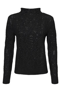 Черный свитер с кристаллами Ermanno Scervino