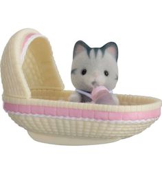 Игровой набор Sylvanian Families Котенок в люльке 4 см