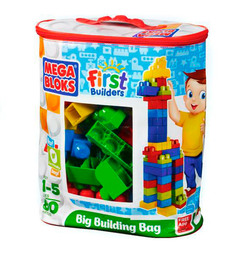 Конструктор Mega Bloks First Builders Классический в голубой сумке