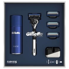 Набор Gillette подарочный: гель для бритья 75 мл, подставка, бритвенный станок Fusion5 ProGlide Flexball (ограниченная серия с хромированной ручкой)