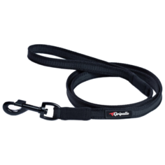 Поводок для собак Gripalle прорезиненный, черная стальная фурнитура черный 1.5 м 18 мм