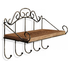 Вешалка Sheffilton Грация 669 дуб черный/золотая патина/дуб браш.