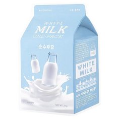 APIEU Маска тканевая с молочными протеинами и экстрактом алоэ White Milk One-Pack, 21 г