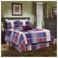 Постельное белье евростандарт Диана-Текс Клетка 4246 70х70 см, бязь фиолетовый/белый