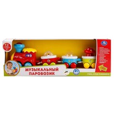 Интерактивная развивающая игрушка Умка Музыкальный паровозик (1303-R) красный/желтый/зеленый/синий