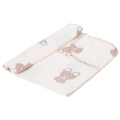 Плед Зайка Моя Мишки с бантиком 80х100 см молочный