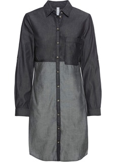 Платье-рубашка двухцветного дизайна Bonprix