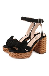 Замшевые босоножки Miu Miu
