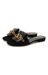Замшевые шлепанцы Valentino Garavani VLOGO Valentino