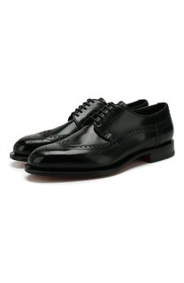Кожаные дерби с брогированием Santoni