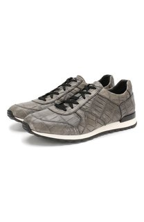 Кроссовки из кожи крокодила Kiton