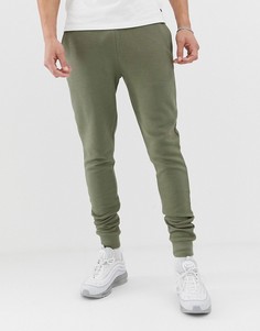 Джоггеры скинни цвета хаки в рубчик ASOS DESIGN Tall-Зеленый