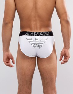 Белые трусы с логотипом Emporio Armani-Белый