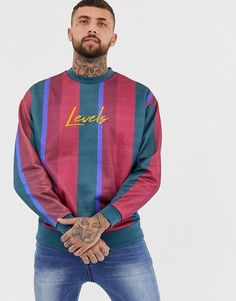 Oversize-свитшот в полоску с вышитым слоганом ASOS DESIGN-Мульти